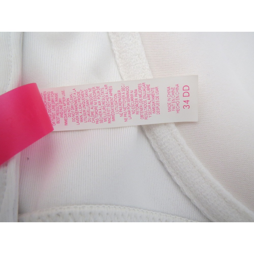 Women's Victoria Secret White Strapless Bikini Top Neon Strappy 34DD‎ - Picture 6 of 6